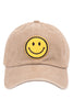 SMILEY LOGO ACID WASHED TEXTURED FASHION FASHION CAP