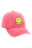 SMILEY LOGO ACID WASHED TEXTURED FASHION FASHION CAP