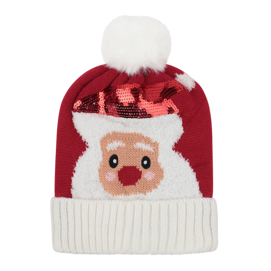 CHRISTMAS HOLIDAY ASSORTED DESIGNS POMPOM BEANIE