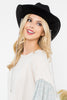 FEDORA FASHION BRIM HAT WITH GLITTER RHINESTONE LACE