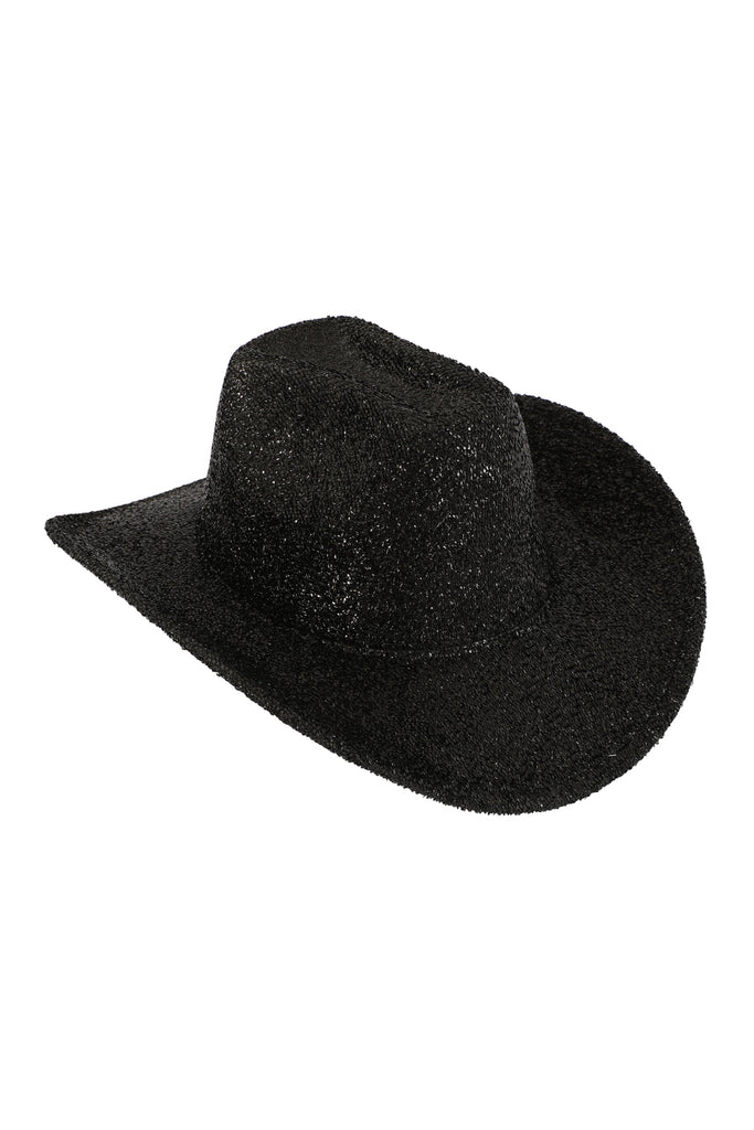 GLITTER SOLID COLOR FEDORA HAT