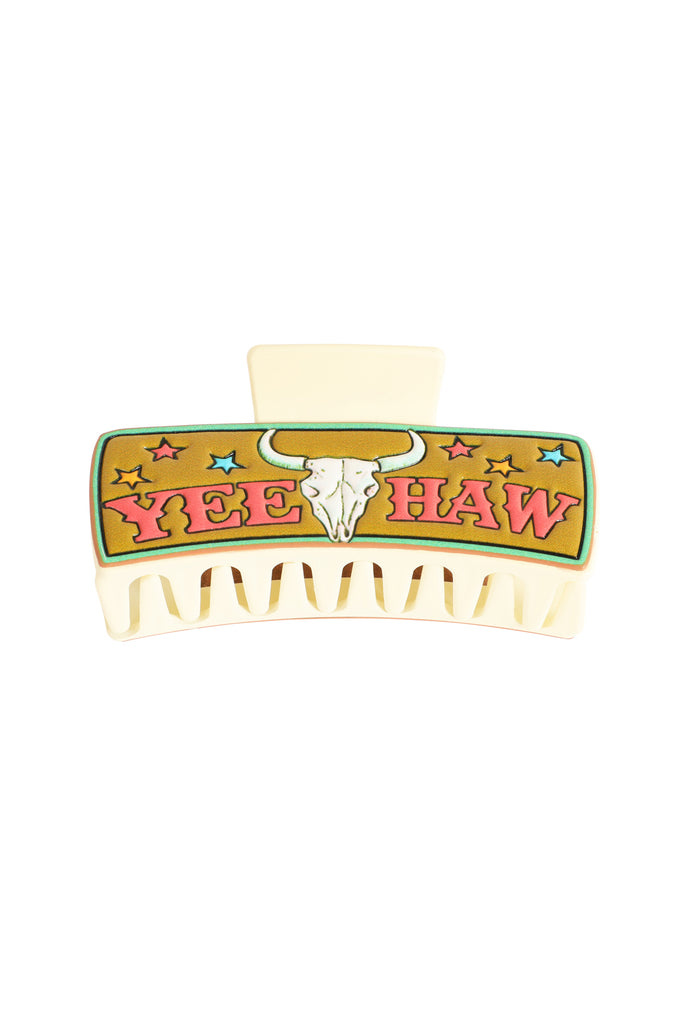 WESTERN YEEHAW FAUX LEATHER HAIR CLAW