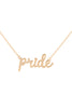 PRIDE INSPIRATION LETTER PENDANT BRASS NECKLACE