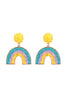 RAFFIA RAINBOW DANGLE POST EARRINGS