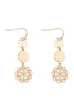 MORROCAN FLOWER WOOD METAL DROP LINK EARRINGS