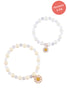 MAMA & MINI SMILE FLOWER ENAMEL CHARM BRACELET SET