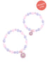 MAMA & MINI SMILE FLOWER ENAMEL CHARM BRACELET SET