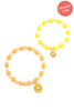 MAMA & MINI SMILE FLOWER ENAMEL CHARM BRACELET SET