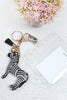 ZEBRA RHINESTONE TASSEL KEYCHAIN