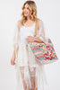 BOHO PRINT FRINGE TOTE BAG