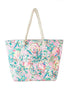 HAND DRAWN PRINT TOTE BEACH BAG