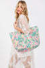 HAND DRAWN PRINT TOTE BEACH BAG