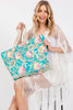 HAND DRAWN PRINT TOTE BEACH BAG