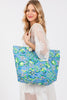 HAND DRAWN PRINT TOTE BEACH BAG