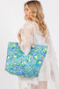 HAND DRAWN PRINT TOTE BEACH BAG