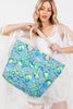 HAND DRAWN PRINT TOTE BEACH BAG