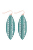 BOAT SHAPED AZTEC FILIGREE BRASS EARRINGS