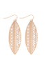 BOAT SHAPED AZTEC FILIGREE BRASS EARRINGS