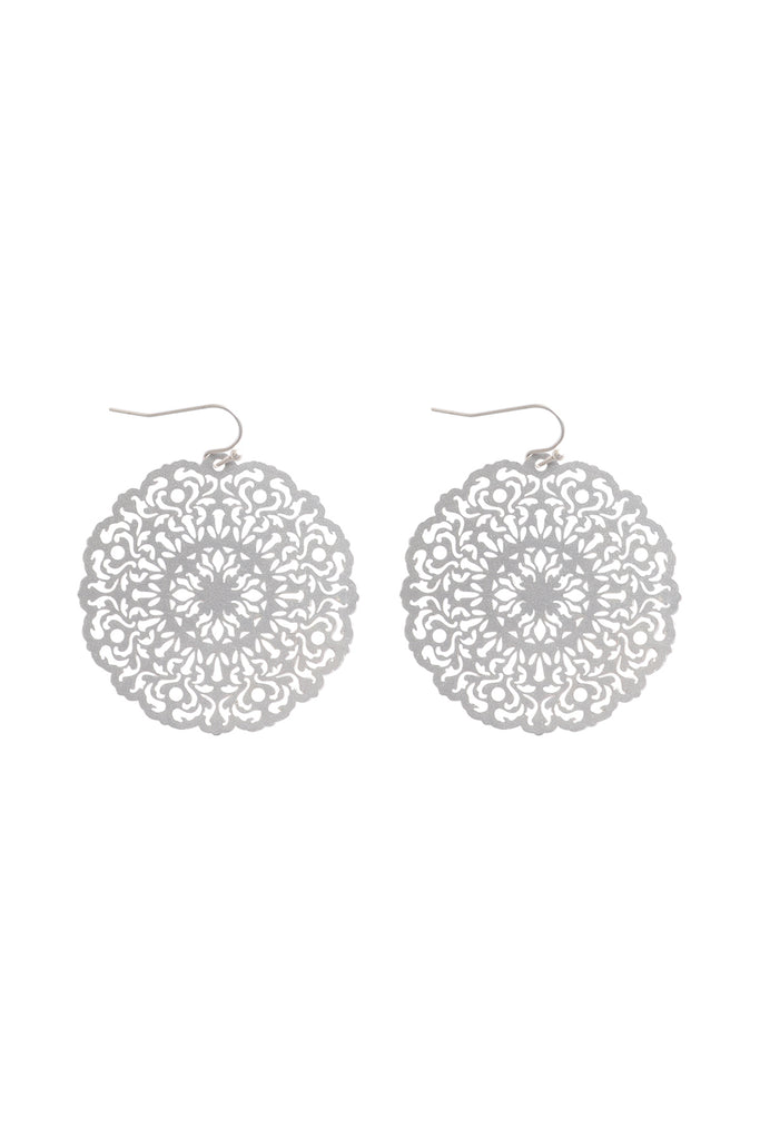 ROUND FILIGREE HOOK EARRINGS