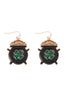 ST. PATRICK'S MONEY POT GLITTER EPOXY EARRINGS