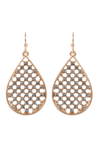 HAMMERED TEARDROP W/ RONDELLE BEADS FISH HOOK EARRINGS