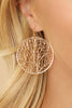 ROUND LEAF PATTERN FILI FISH HOOK EARRINGS