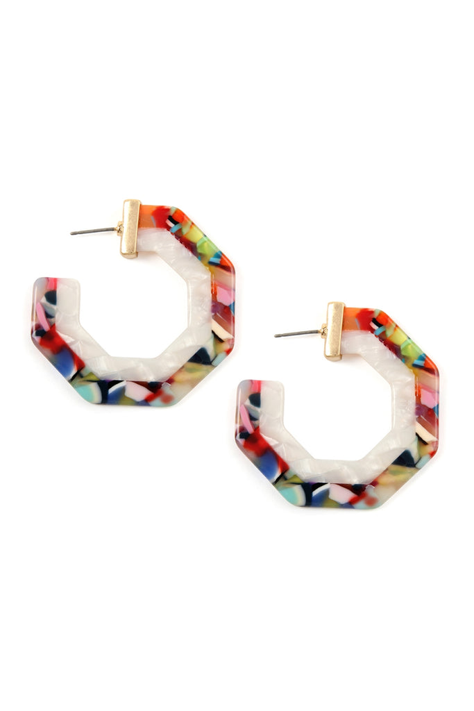 CAST POLYGON RESIN POST EARRINGS