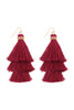 THREE LAYERED THREAD TASSEL EARRINGS