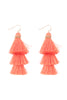 THREE LAYERED THREAD TASSEL EARRINGS