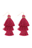 THREE LAYERED THREAD TASSEL EARRINGS