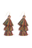 THREE LAYERED THREAD TASSEL EARRINGS