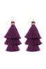 THREE LAYERED THREAD TASSEL EARRINGS