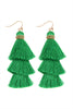 THREE LAYERED THREAD TASSEL EARRINGS