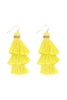 THREE LAYERED THREAD TASSEL EARRINGS