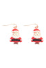 CHRISTMAS SANTA POLYMER CLAY HOOK EARRINGS