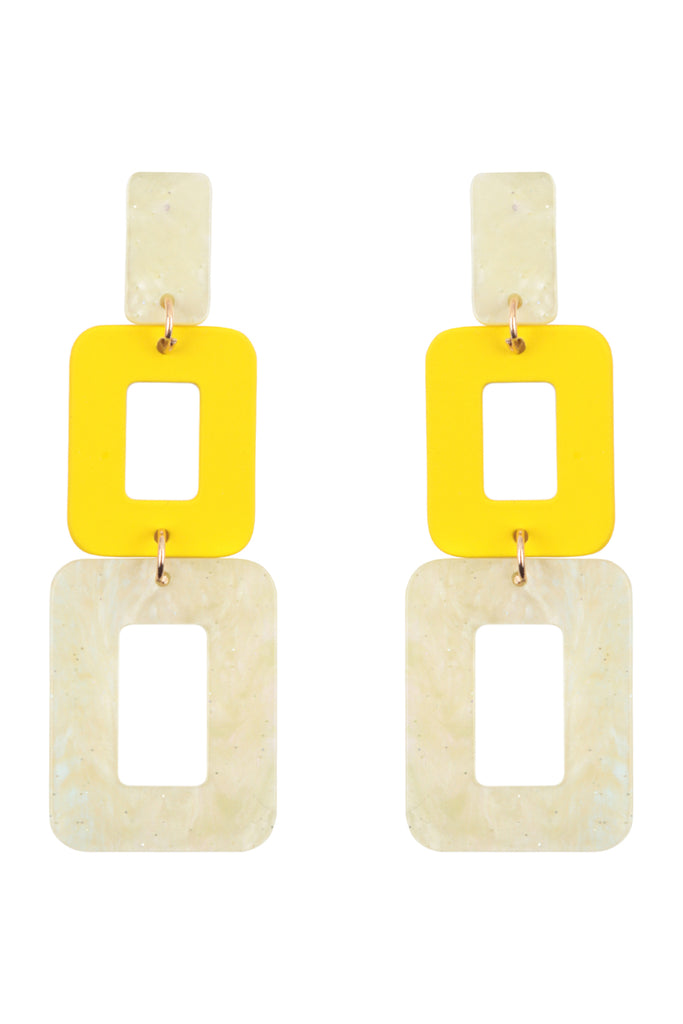 ME90799 - GLITTER SQUARE ACETATE DROP EARRINGS