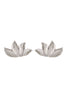 FOUR LEAVES FAN SHAPE METAL STUD EARRINGS