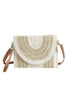 MIXED STRIPED STRAW CLUTCH & CROSSBODY