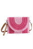 MIXED STRIPED STRAW CLUTCH & CROSSBODY