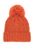 CONFETTI DIAGONAL STRIPES POMPOM KNIT BEANIE