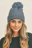 CONFETTI DIAGONAL STRIPES POMPOM KNIT BEANIE