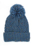 CONFETTI DIAGONAL STRIPES POMPOM KNIT BEANIE