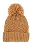 CONFETTI DIAGONAL STRIPES POMPOM KNIT BEANIE