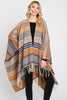 AZTEC PATTERN FRINGE RUANA