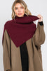 KNIT ELEGANT TURTLENECK SLIT SHAWL