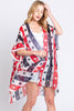 AMERICAN FLAG STAR PRINT KIMONO