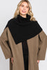 KNIT ELEGANT TURTLENECK SLIT SHAWL