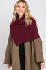 KNIT ELEGANT TURTLENECK SLIT SHAWL