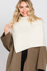 KNIT ELEGANT TURTLENECK SLIT SHAWL