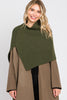 KNIT ELEGANT TURTLENECK SLIT SHAWL